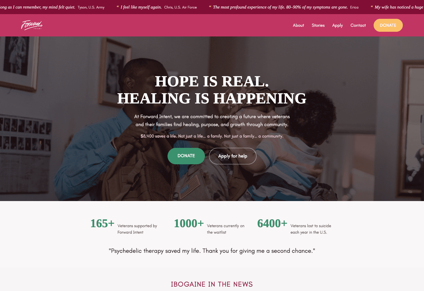 Forward Intent homepage