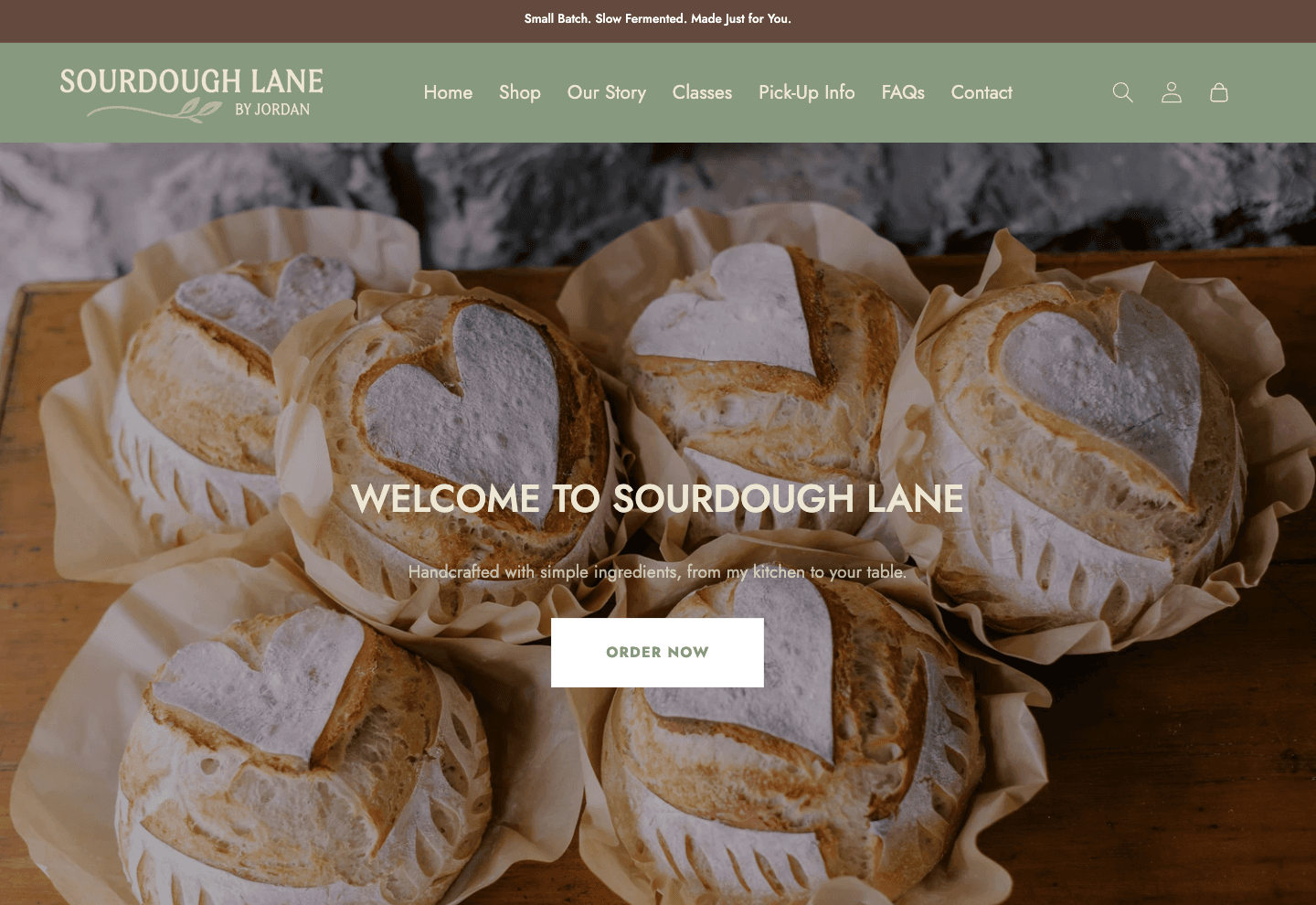 Sourdough Lane homepage